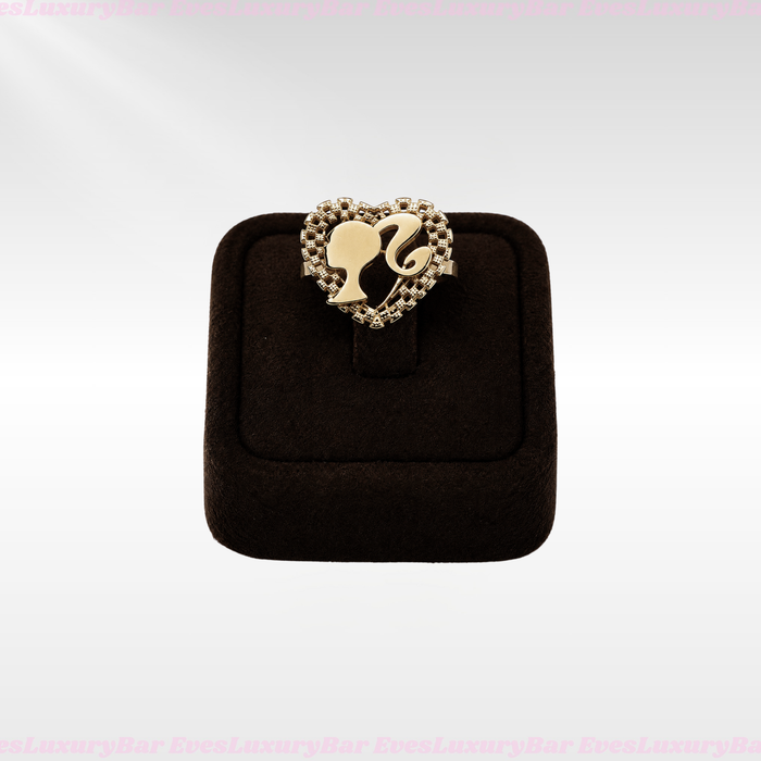 18K GOLD FILLED/PLATED BARBIE HEART RING
