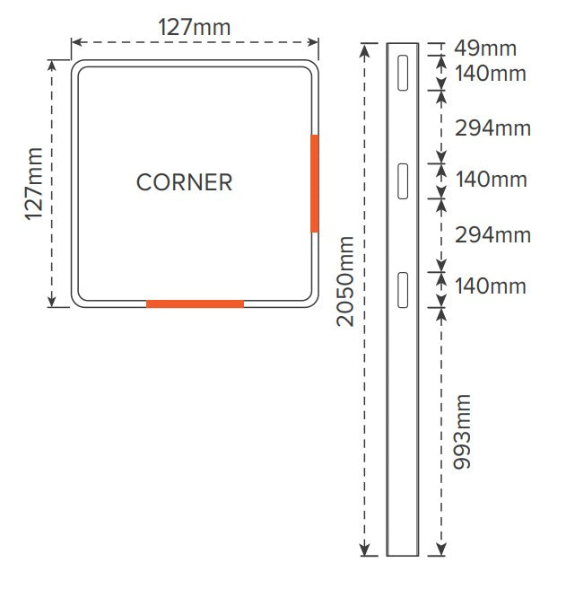 Oxworks 3 Rail Rural PVC Corner Post - White - 127 x 127 x 2050mm - - Image 2
