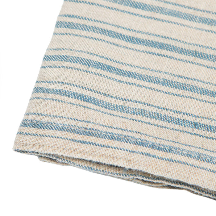 Boat Stripe Linen Natural & Blue Towels 20x30