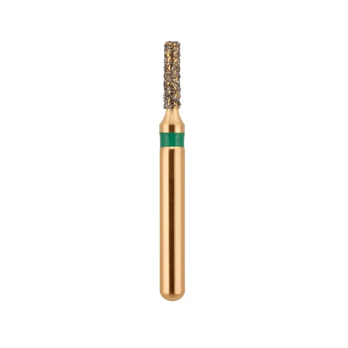 G/109-010S (835)-(557short shank) 10-Pk , Multi use Gold Diamond Burs Flat End Cylinder Shaped