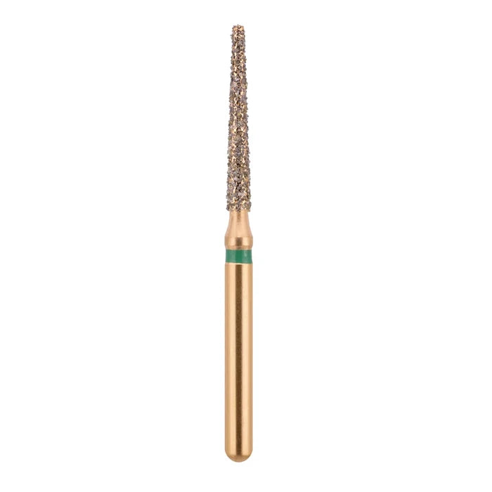 G/173-014 (848) 10-Pk , Multi use Gold Diamond Burs Flat end Taper Shaped