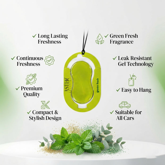 Green Fresh Membrane Car Hanging Gel Air Freshener