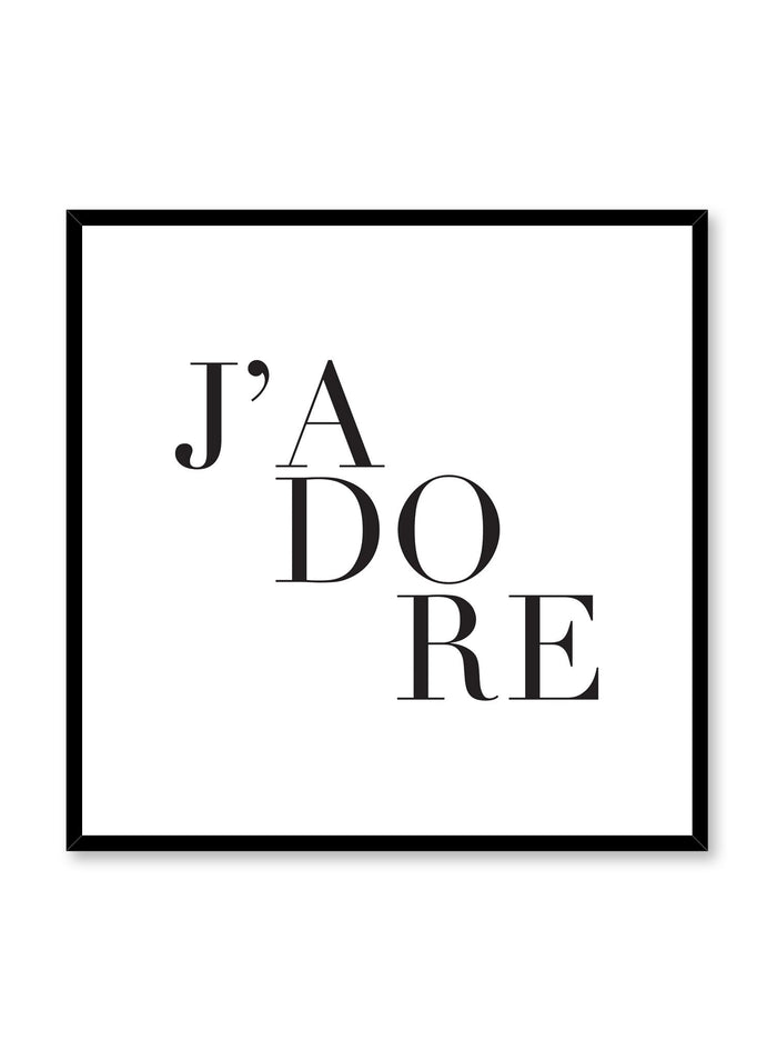 J’adore Scandinavian typography art print by Opposite Wall