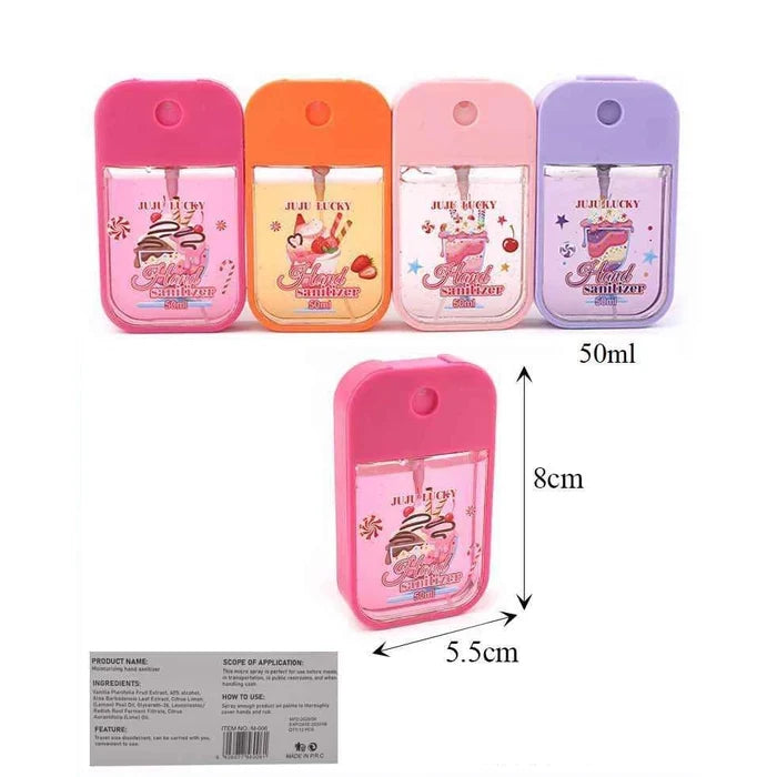 Juju Lucky Hydrating Hand Sanitizer Spray (50ml) – Cute Pocket Size Travel Sanitizer Mist (ANV-1716)