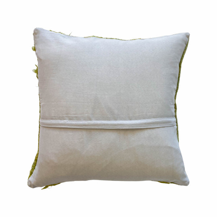 Lime III handmade bright green turkish tulu pillow 20x20 made with vintage textiles