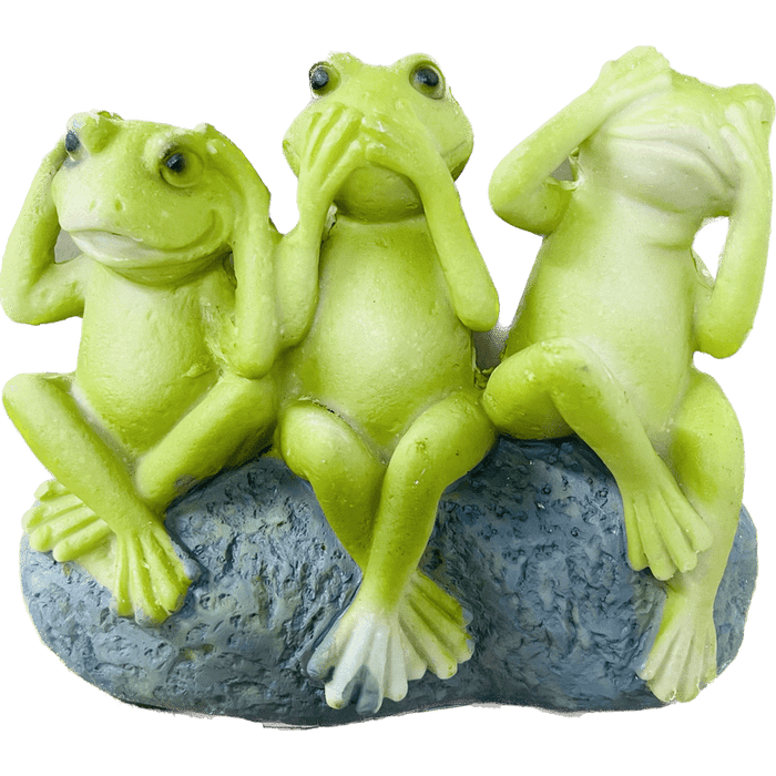 Look Hear Speak Frog Garden Decor