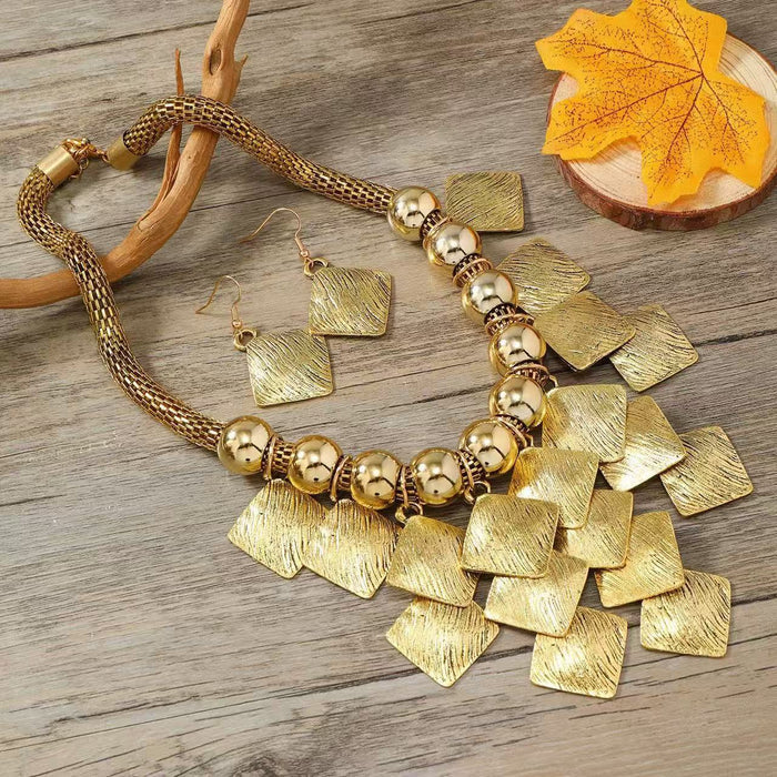 N2717- Cross-border fashion retro exaggerated round Necklace