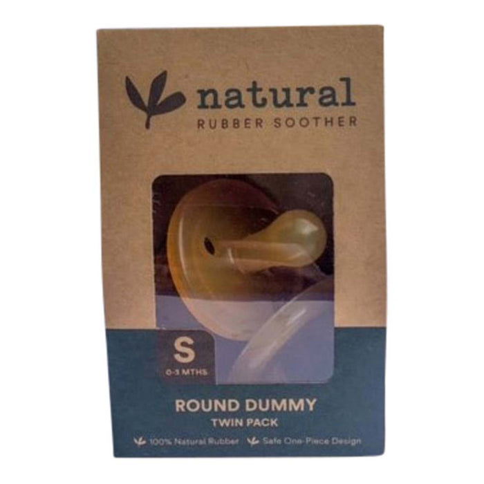 Natural Rubber Soother Round Small (0-3 Months) - Twin With Eco Packaging - L'Organic