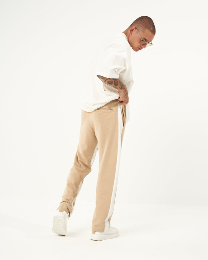 Oversized Striped Beige Baggy Sweatpants (7)
