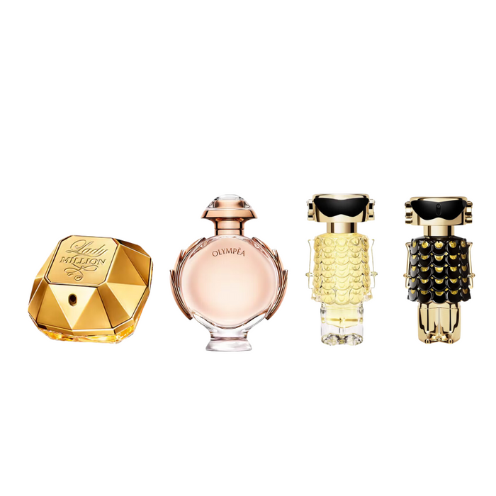 Paco Rabanne Women's Perfume Paco Rabanne Eau De Parfum Women's Miniatures Gift Set x4 (Lady Million + Olympea + Fame + Fame Parfum)