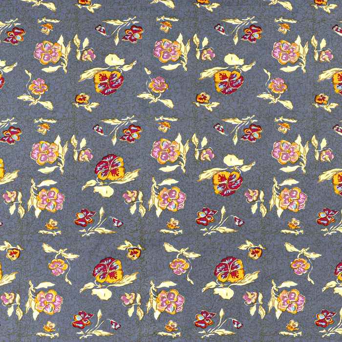 Pansy Red & Grey | French Tablecloths: 71" x 71"
