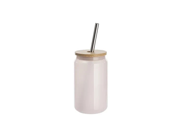 Sublimation Blanks 13oz/400ml Cold Color Change Glass Can with Bamboo Lid