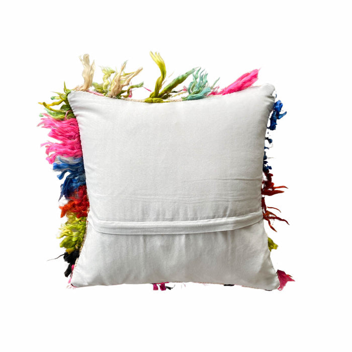 artisan handmade turkish tulu pillow made with vintage rug textiles 18x18