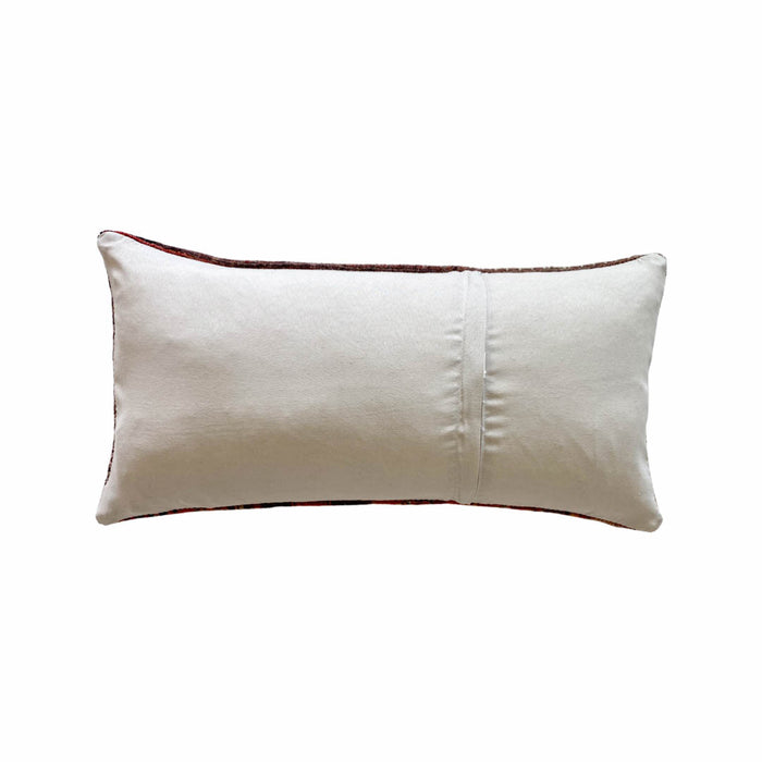 Torch III Handmade traditional Turkish oushak lumbar pillow cover made with vintage rugs 12x24 red teal