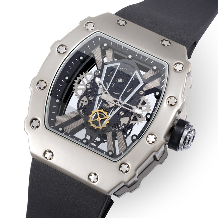 W3833 - Curved Mirror Hollow Surface Men's Watch