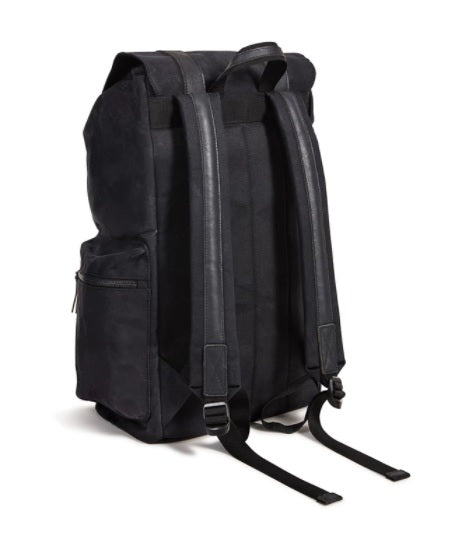 Waxed Canvas Backpack, Black