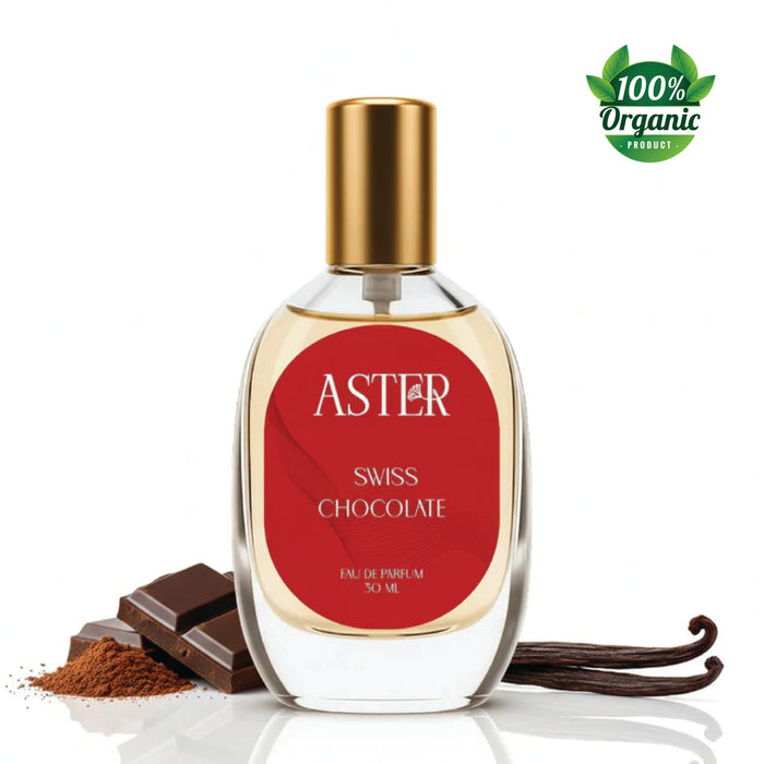 Bottle of 30ml organic Swiss chocolate for women