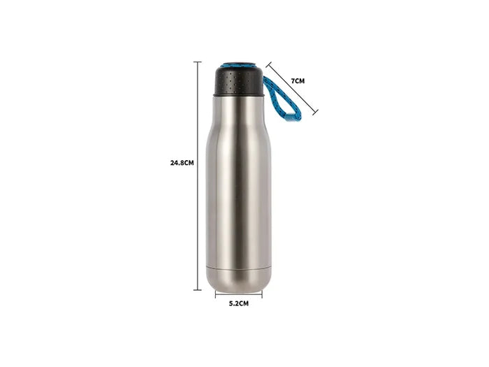 17oz/500ml Stainless Steel Bottle with Portable Lid(Silver)