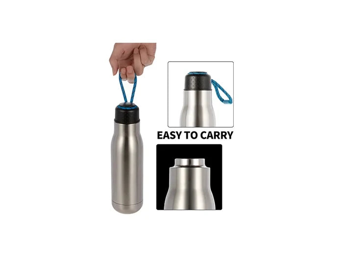 17oz/500ml Stainless Steel Bottle with Portable Lid(Silver)