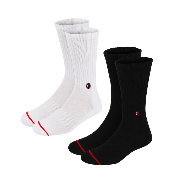 2 Pack Black & White Crew Sock - Kecks