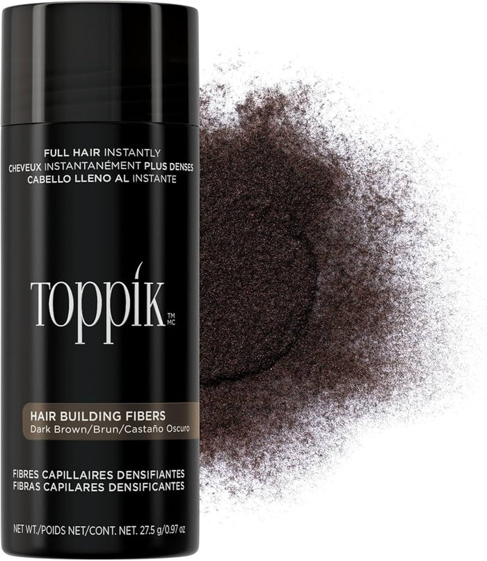 توبيك الياف بناء وتقوية الشعر 27.5جم بني غامق - Toppik Hair Building Fibers, 27.5g - Dark Brown