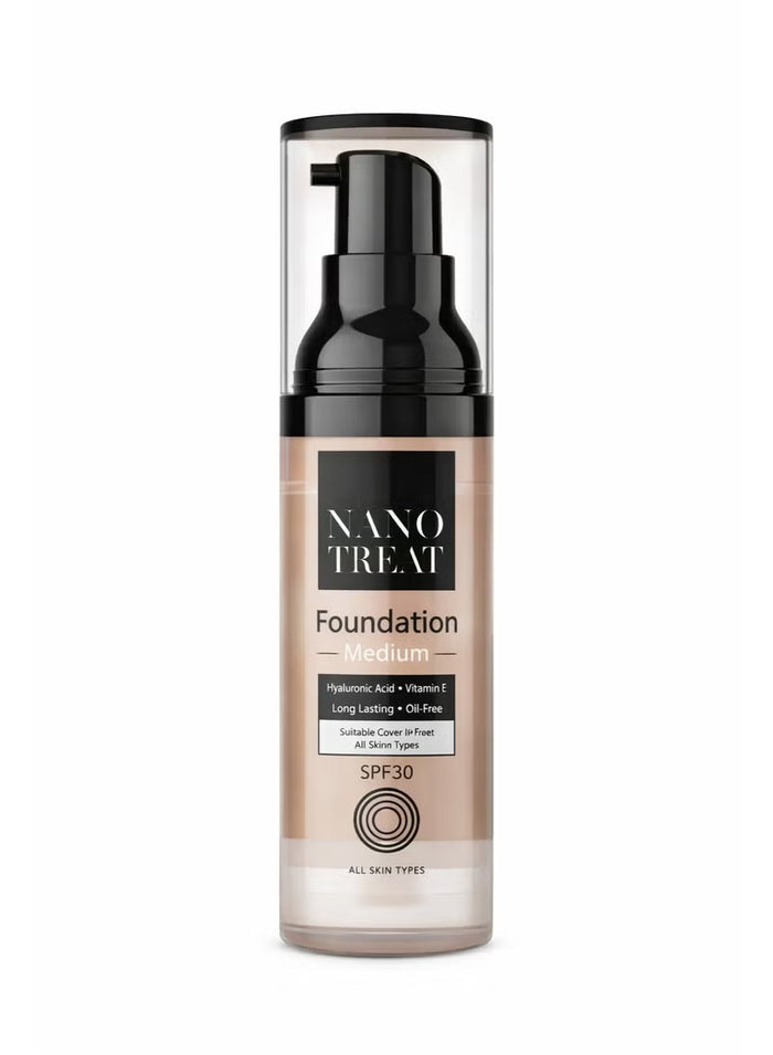 نانو تريت فونديشن 30مل ميديم (متوسط) - Nano Treat Foundation Medium 30 ML