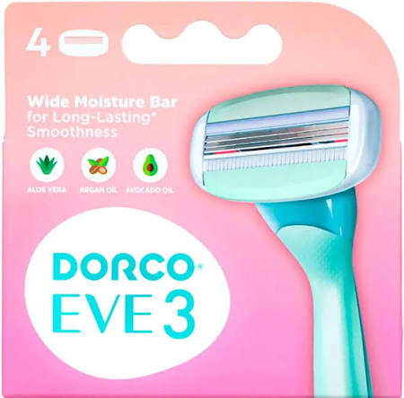 دوركو امواس ايفي  حريمي 3شفرة 4 امواس - Dorco Eve Women's 3-Blade Shaving Cartridges - 4 Pack