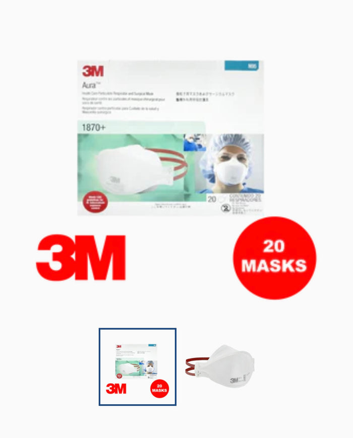 3M N95 Respirator | Aura™ 1870+ | Hospital Grade (1 Box/20masks)