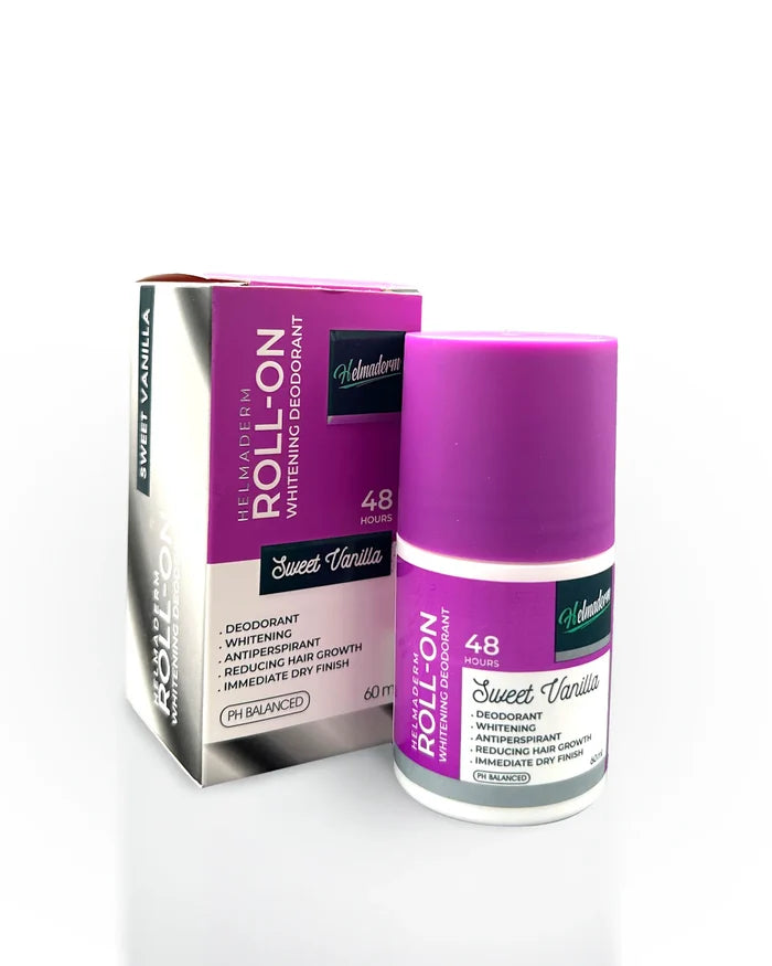 هيلماديرم رول اون 60مل  سويت فانيليا  - Helmaderm Deodorant Whitening Roll-on Hair Reducer With Sweet Vanilla 60ml
