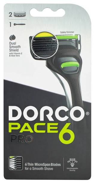 دوركو ماكينة برو ثري 6شفرة 2موس +يد - Dorco Pro Three / Shai Pro 3-Blade Razor - Handle + 2 Refill Cartridges