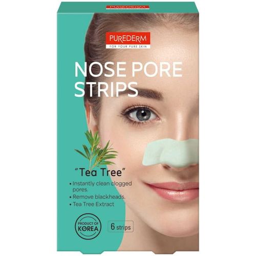 بيورديرم لاصقة تنظيف بثور انف 6ق بشجر الشاي - Purederm Deep Cleansing Nose Strips (Tea Tree) - 6 Patches