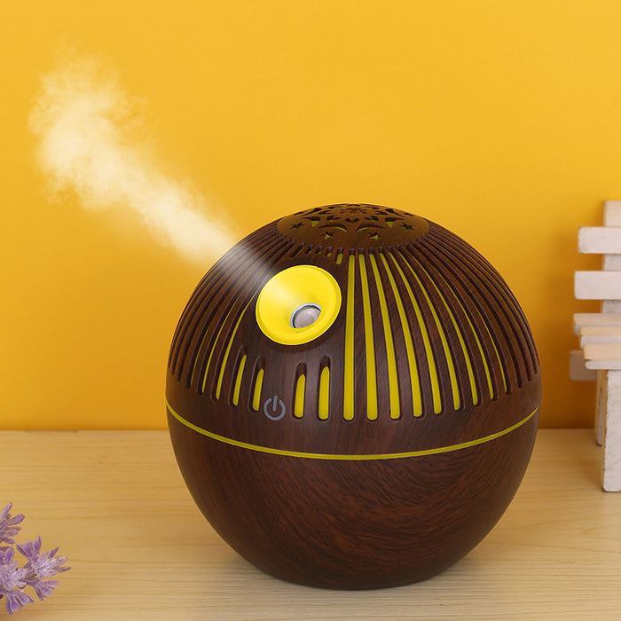 7 Color Light Hollow Wood Grain Aroma Diffuser Essential Oil
