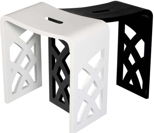ABST88 Resin Solid Surface Bathroom/Shower Seat - Matte Black or Matte White - ALFI brand