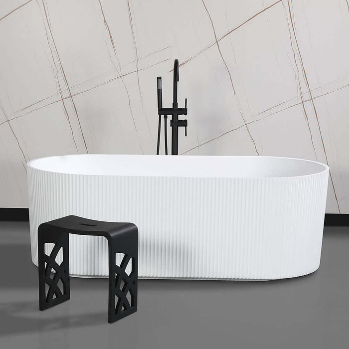 ABST88 Resin Solid Surface Bathroom/Shower Seat - Matte Black or Matte White - ALFI brand