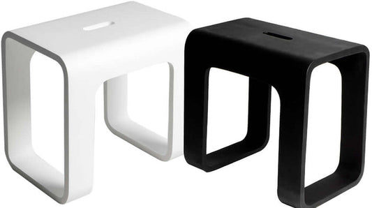 ABST99 Solid Surface Resin Bathroom/Shower Seat - Matte Finish in Black or White - ALFI brand