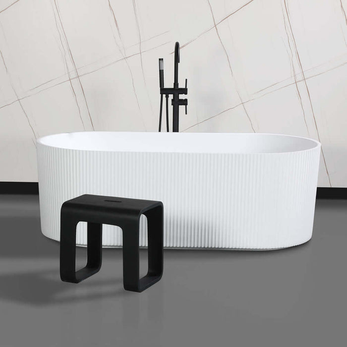 ABST99 Solid Surface Resin Bathroom/Shower Seat - Matte Finish in Black or White - ALFI brand