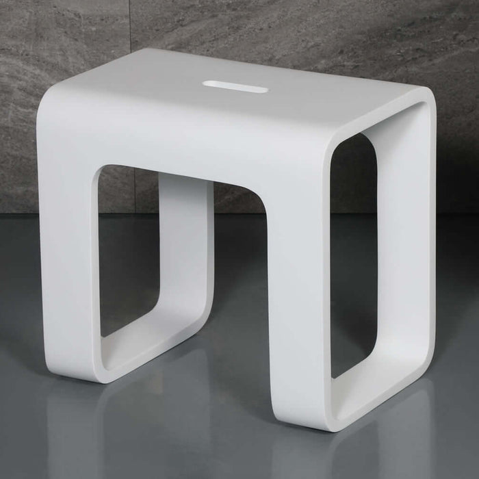 ABST99 Solid Surface Resin Bathroom/Shower Seat - Matte Finish in Black or White - ALFI brand