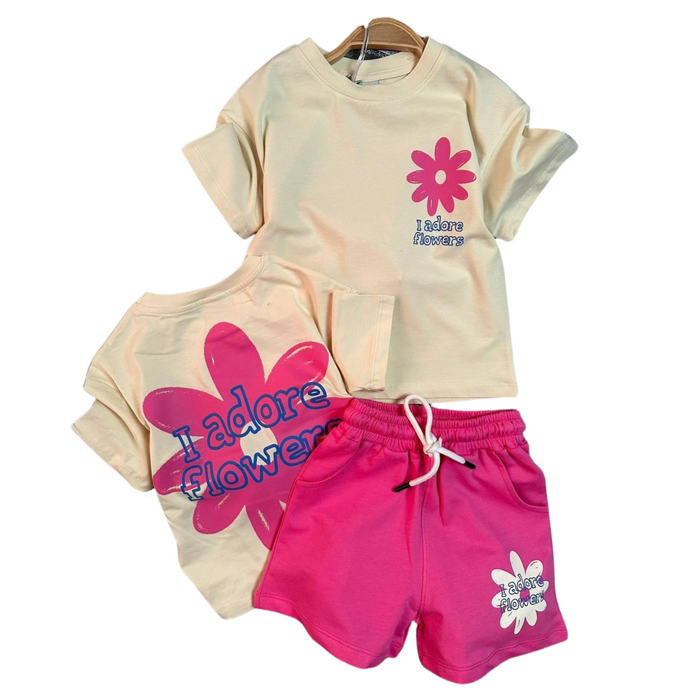 Adore Flowers Girls Short Set