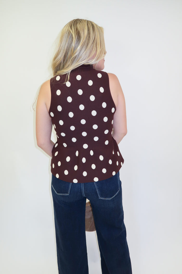 All The Charm Polka Dot Peplum Top - The Pink Tulip Clothing