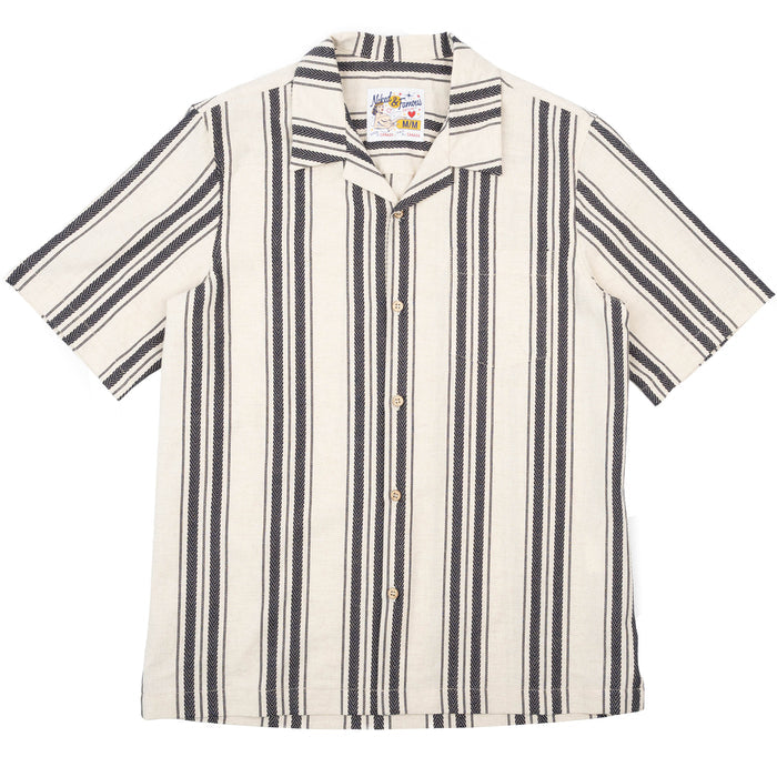 Aloha Shirt - Dobby Bands - Natural by Naked & Famous Denim
