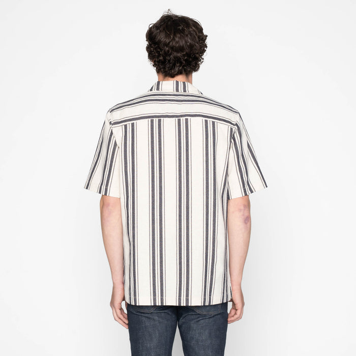 Aloha Shirt - Dobby Bands - Natural by Naked & Famous Denim