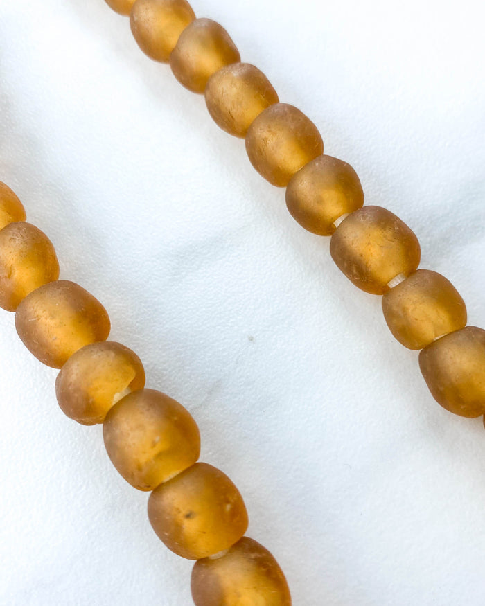 small handmade Ghanian amber glass beads
