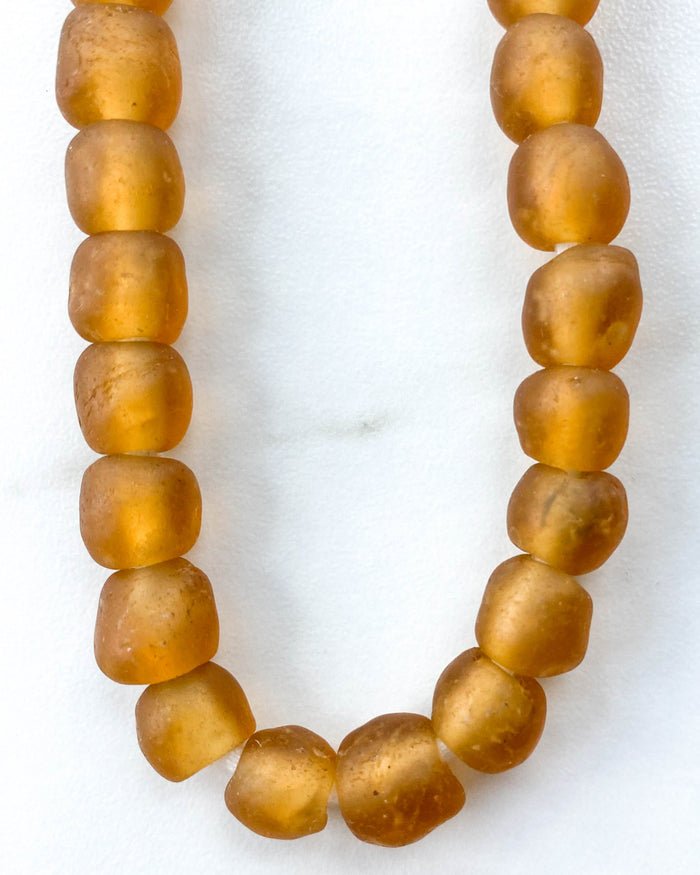 small handmade Ghanian amber glass beads
