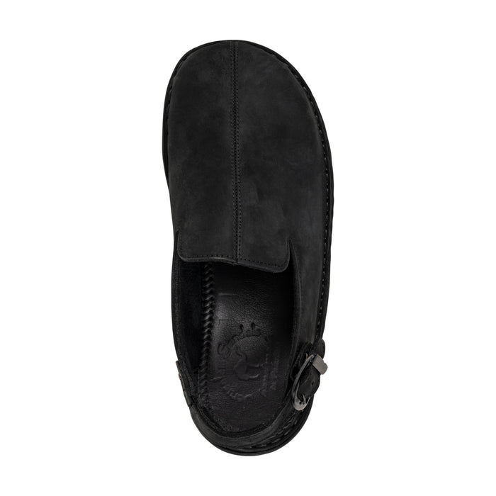 Anchor - Back-Strap Leather Clog | Black Nubuck