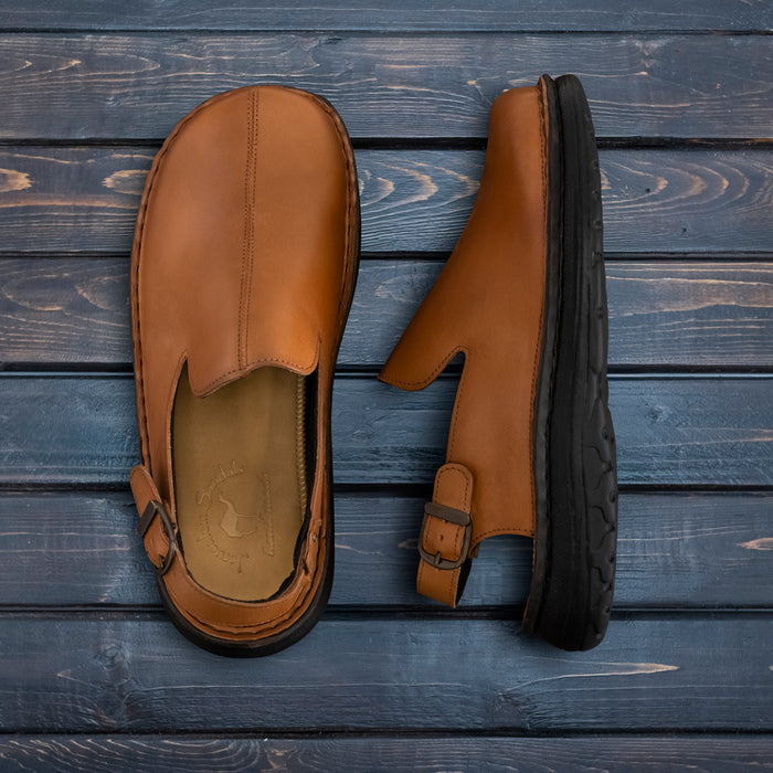Anchor - Back-Strap Leather Clog | Honey