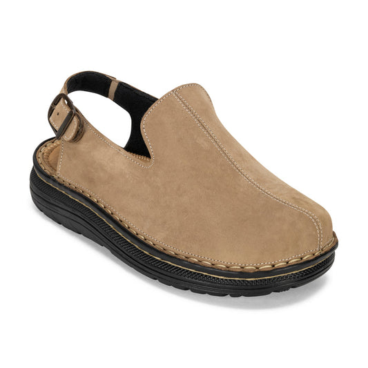 Anchor - Back-Strap Leather Clog | Olive Nubuck