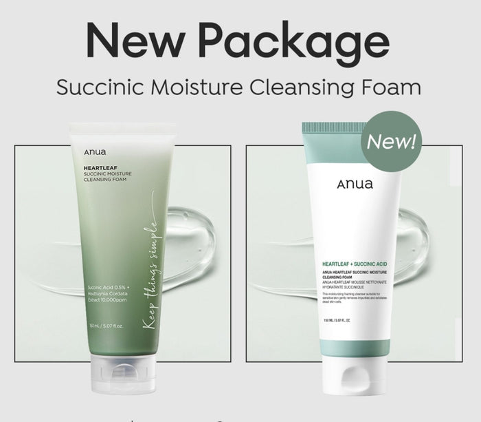 ANUA Heartleaf Succinic Moisture Cleansing Foam غسول البشرة المرطب من انوا