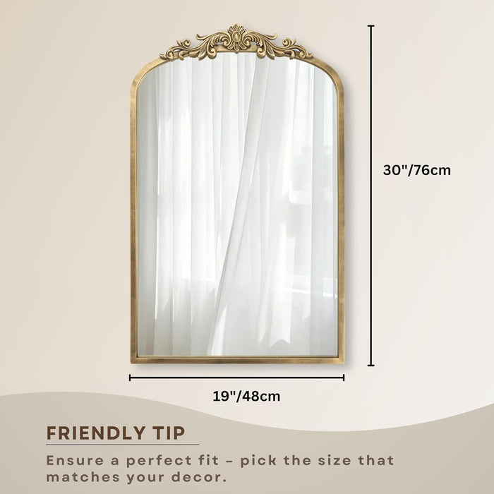 Arched Antique Baroque Mirror