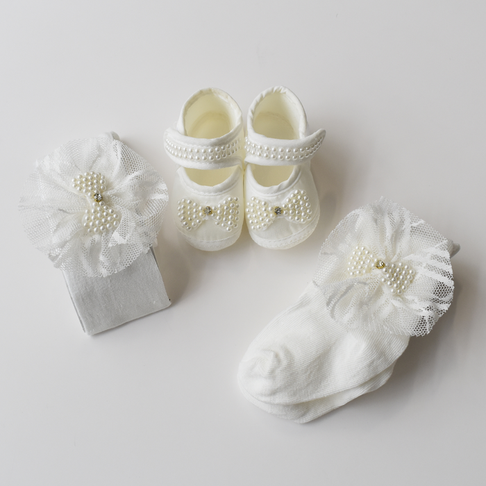 Baby Pearly Bow Set