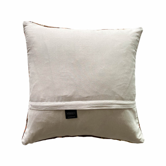 turkish kilim pillow cover made with vintage brown yellow green pink textiles
